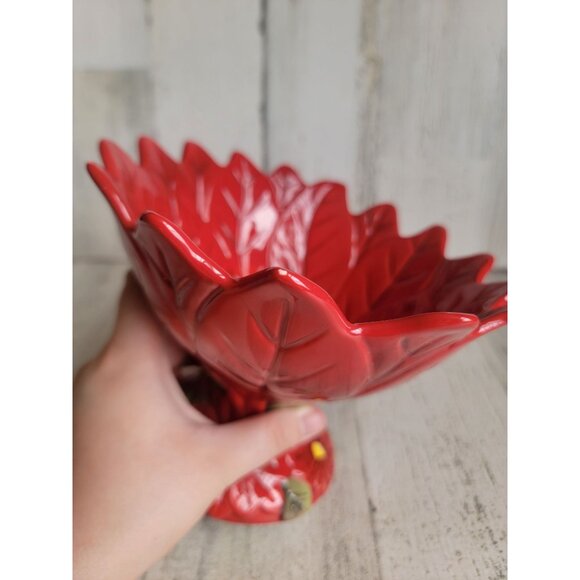 Certified International Susan winget Poinsettia Bowl‎ candy floral flower home - Picture 8 of 8